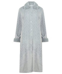 Slenderella Ladies Faux Fur Collar Button Through Dressing Gown (4 Colours)