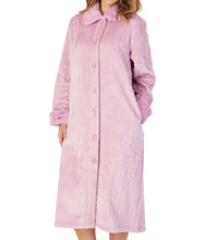 Load image into Gallery viewer, Slenderella Ladies Faux Fur Collar Button Through Dressing Gown (4 Colours)