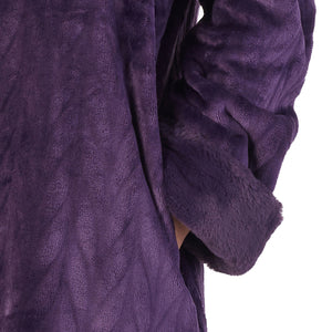 Slenderella Ladies Faux Fur Collar Button Through Dressing Gown (4 Colours)
