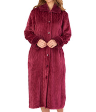 Load image into Gallery viewer, Slenderella Ladies Faux Fur Collar Button Through Dressing Gown (4 Colours)