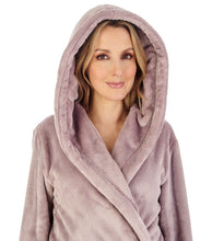 Load image into Gallery viewer, Ladies Slenderella Luxury Fleece Hooded Dressing Gown (6 Colours)