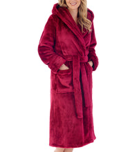 Load image into Gallery viewer, Ladies Slenderella Luxury Fleece Hooded Dressing Gown (6 Colours)