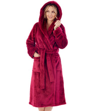 Load image into Gallery viewer, Ladies Slenderella Luxury Fleece Hooded Dressing Gown (6 Colours)