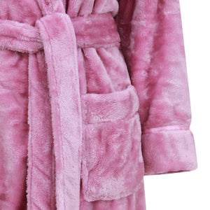 Ladies Slenderella Luxury Fleece Hooded Dressing Gown (6 Colours)