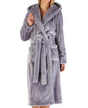 Load image into Gallery viewer, Ladies Slenderella Luxury Fleece Hooded Dressing Gown (6 Colours)