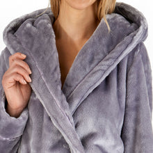 Load image into Gallery viewer, Ladies Slenderella Luxury Fleece Hooded Dressing Gown (6 Colours)