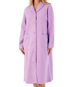 Slenderella Anti Pill Polar Fleece Button Up Dressing Gown (3 Colours)
