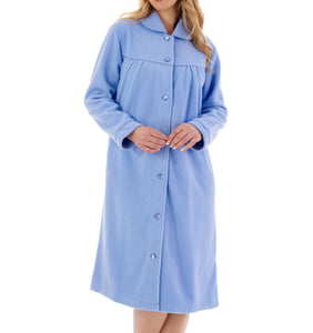 Slenderella Anti Pill Button Up Peter Pan Collar Dressing Gown (3 Colours)