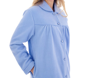 Slenderella Anti Pill Button Up Peter Pan Collar Dressing Gown (3 Colours)