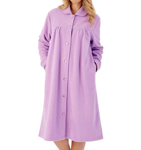 Slenderella Anti Pill Button Up Peter Pan Collar Dressing Gown (3 Colours)