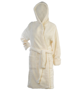 Slenderella Ladies Hooded Waffle Fleece Dressing Gown (4 Colours)