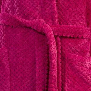 Slenderella Ladies Hooded Waffle Fleece Dressing Gown (4 Colours)