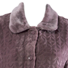 Load image into Gallery viewer, Slenderella Ladies Button Up Faux Fur Collar Dressing Gown (4 Colours)