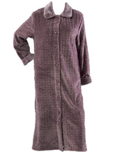 Load image into Gallery viewer, Slenderella Ladies Button Up Faux Fur Collar Dressing Gown (4 Colours)