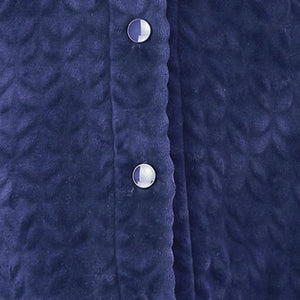 Slenderella Ladies Button Up Faux Fur Collar Dressing Gown (4 Colours)