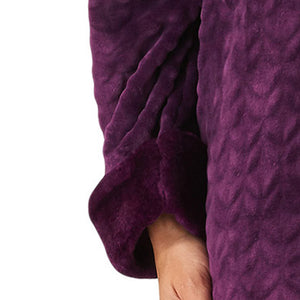 Slenderella Ladies Button Up Faux Fur Collar Dressing Gown (4 Colours)