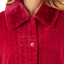 Load image into Gallery viewer, Slenderella Ladies Button Up Faux Fur Collar Dressing Gown (4 Colours)