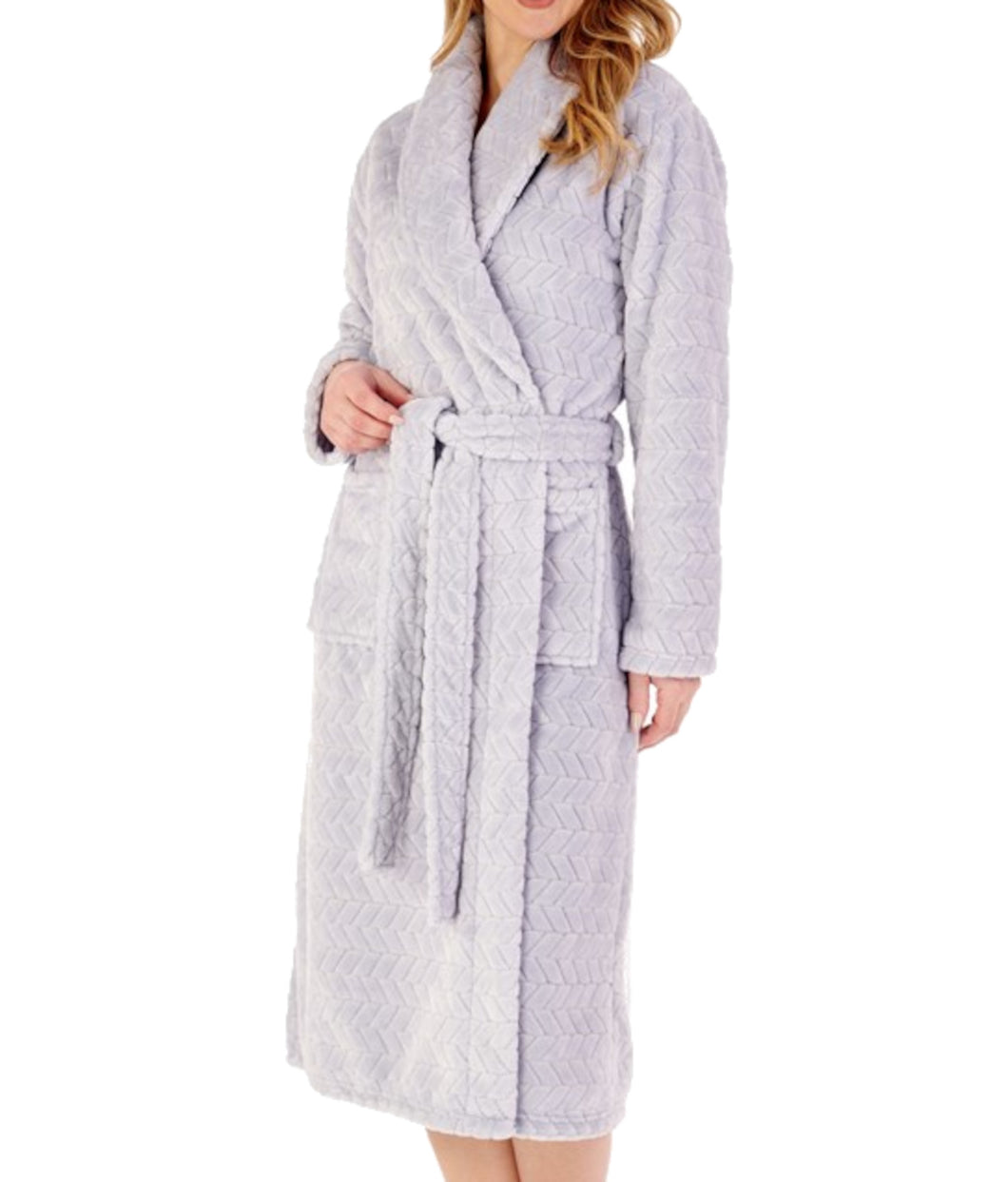 Slenderella Ladies Chevron Fleece Wrap Dressing Gown (3 Colours)