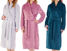 Load image into Gallery viewer, Slenderella Ladies Chevron Fleece Wrap Dressing Gown (3 Colours)