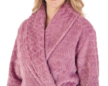 Load image into Gallery viewer, Slenderella Ladies Chevron Fleece Wrap Dressing Gown (3 Colours)