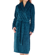 Load image into Gallery viewer, Slenderella Ladies Chevron Fleece Wrap Dressing Gown (3 Colours)