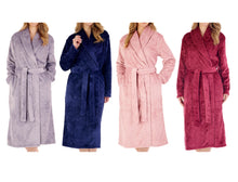 Load image into Gallery viewer, Slenderella Ladies Embossed Fleece Wrap Dressing Gown (4 Colours)