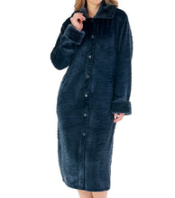 Load image into Gallery viewer, Slenderella Zebra Fleece Button Dressing Gown with Faux Fur Collar (3 Colours)