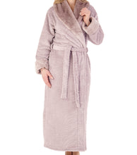 Load image into Gallery viewer, Slenderella Zebra Fleece Faux Fur Shawl Collar Dressing Gown (3 Colours)