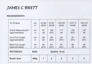 James Brett Knitting Pattern Ladies Slipover Vests (JB891)