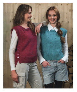 James Brett Knitting Pattern Ladies Slipover Vests (JB891)