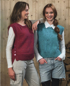 James Brett Knitting Pattern Ladies Slipover Vests (JB891)