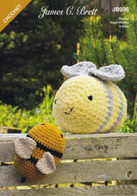 Load image into Gallery viewer, James Brett Chunky Crochet Pattern Bonnie &amp; Bruce Bumble Bees (JB936)