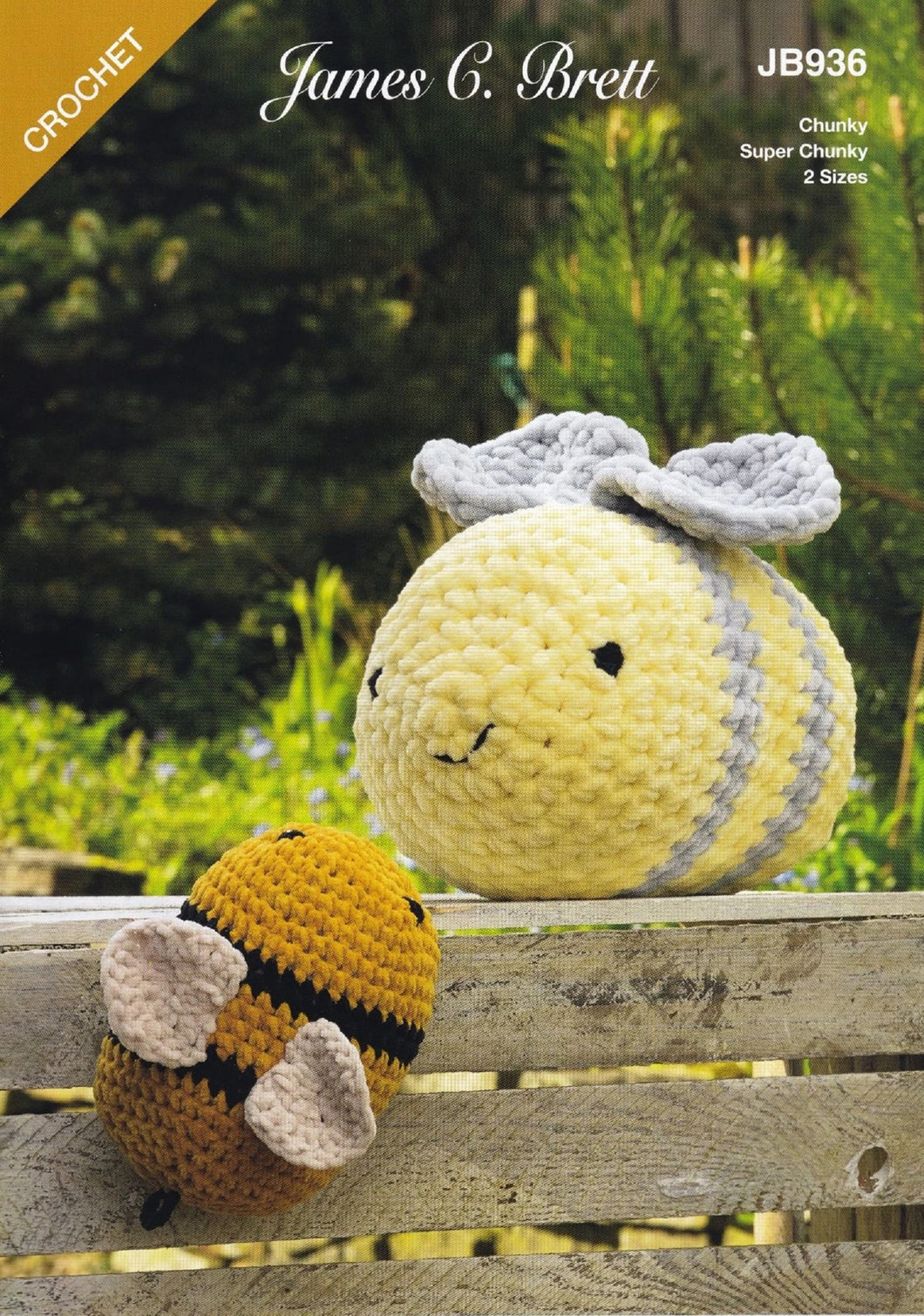 James Brett Chunky Crochet Pattern Bonnie & Bruce Bumble Bees (JB936)