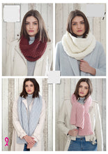 Load image into Gallery viewer, King Cole Chunky Knitting Pattern - Ladies Snoods &amp; Scarves (5184)