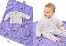 Load image into Gallery viewer, King Cole DK Knitting Pattern - Baby Cardigans &amp; Blanket (6013)