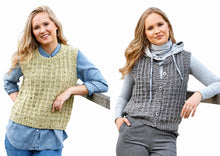 Load image into Gallery viewer, King Cole Double Knitting Pattern - Ladies Waistcoat &amp; Button Up Tank Top (6100)