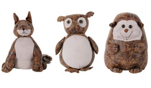 Load image into Gallery viewer, Faux Leather &amp; Suede Animal Door Stop (Hedgehog Fox or Owl)
