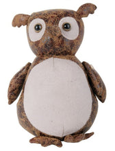 Load image into Gallery viewer, Faux Leather &amp; Suede Animal Door Stop (Hedgehog Fox or Owl)