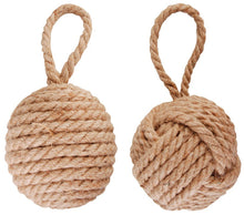 Load image into Gallery viewer, Heavy Duty Rope Knot Doorstop with Handle (Cube or Sphere)