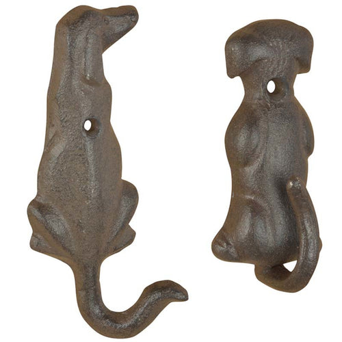 Cast Iron Dog Tail Hooks (Set of 2 or 4)