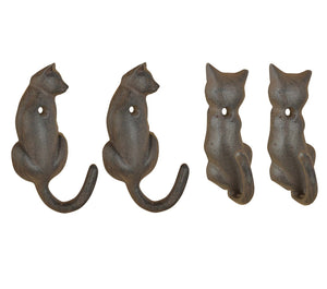 Cast Iron Cat Tail Hooks (Set of 2 or 4)