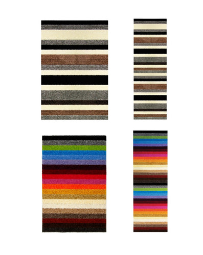 Linea Striped Machine Washable Rug or Runner 2 Colours