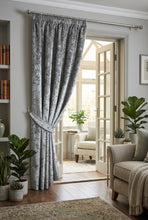 Load image into Gallery viewer, Crushed Velvet Thermal Lined Door Curtain 52" x 84" (2 Colours)