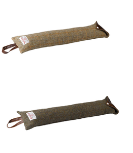 Harris Tweed Herringbone Draught Excluder with Leather Handle