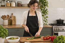 Load image into Gallery viewer, Black Professional Cotton Bib Apron with Front &amp; Pen Pocket (Single or Multi-Pack)