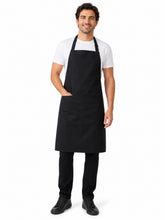 Load image into Gallery viewer, Black Professional Cotton Bib Apron with Front &amp; Pen Pocket (Single or Multi-Pack)