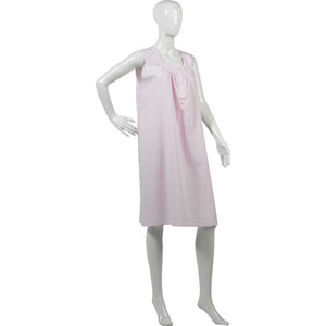 Slenderella Ladies Striped Cotton Nightdress (Blue or Pink)