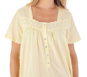 Slenderella Ladies Short Sleeve Circular Dobby Dot Cotton Nightie (3 Colours)