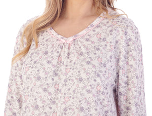 Slenderella Long Sleeve Ditsy Floral Jersey Nightie (3 Colours)