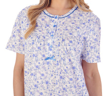 Load image into Gallery viewer, Slenderella Ditsy Floral Short Sleeve Jersey Nightie (3 Colours)